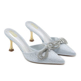 CASUAL TOE BOW STILETTO HEEL SLIPPERS_CWSHS0602