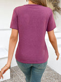 Solid Color Design Casual Short-Sleeved T-Shirt