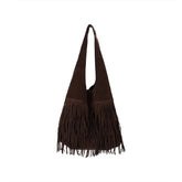 Deerskin Frosted Tote Bag Shoulder Bucket Bag_Cwab4115