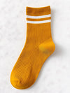 2 STRIPE COTTON MID SOCKS FOR WOMEN WHOLESALE_CWMS070