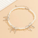 HOT SELLING BLACK BOW BEADED NECKLACE_CWAJE1171