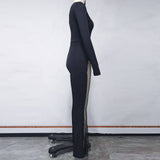 Stylish One-Shoulder Mesh Patchwork Jumpsuit