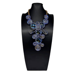 FASHION CRYSTAL ALUMINUM NECKLACE EARRINGS SET_CWMM4963