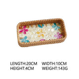 RATTAN COLORFUL SHELL CREATIVE HANDMADE FRUIT PLATE_CWMM4400