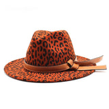 Vintage Leopard Woolen Hat Cowboy Hat Felt Hat_Cwah2603