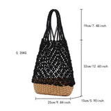 TASSEL HOLLOW COTTON ROPE HAND WOVEN BAG_CWAB4690