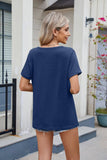 V-Neck Casual Solid Color Short-Sleeved T-Shirt