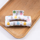 Cwaha1439_Bunny Head Print Rectangular Large Hair Claw Clip