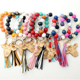 Western New Tassel Bracelet Bull Head Keychain_Cwmm1285