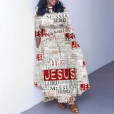 FASHIONABLE PRINTED LACE UP OVERSIZED DRESS_CWDMD3696