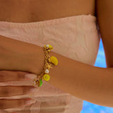 18K GOLD TITANIUM PEARL BRACELET WITH LEMON ZIRCON_CWAJE4736