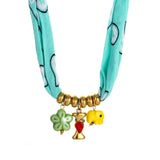 COLORFUL SCARF NECKLACE WITH FRUIT CHARMS_CWMM8801
