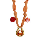 COLORFUL SCARF NECKLACE WITH FRUIT CHARMS_CWMM8801