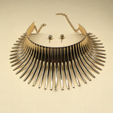 METAL FLOWER PUNK FASHION NECKLACE SET_CWMM4927