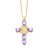 Virgin Mary Cross Necklace