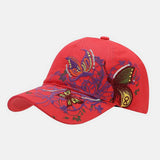 BUTTERFLY EMBROIDERY BASEBALL CAP WOMEN S SUN HAT CWAH1648