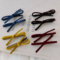 Velvet Bow Side Hair Clip Princess Design_Cwaha08048