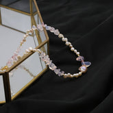 LUXURY WHITE CRYSTAL NATURAL PEARL NECKLACE_CWAJE3845