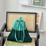 LARGE CAPACITY COLOR BLOCK PLEATED SHOULDER BAG_CWAB3221