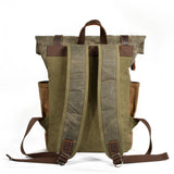 Unisex Waxed Canvas Travel Laptop Backpack_Cwab5531