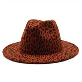 FEDORA HAT LEOPARD PRINT HAT JAZZ WIDE BRIM HAT_CWAH2545