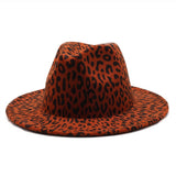 FEDORA HAT LEOPARD PRINT HAT JAZZ WIDE BRIM HAT_CWAH2545