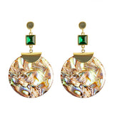 ABALONE TASSEL EARRINGS WITH ZIRCON_CWMM4304