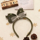 CHRISTMAS CUTE LACEBOW HAIRPIN HEADBAND DECORATION_CWAHA3417