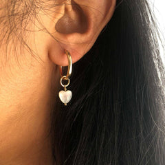 Vintage Mother Of Pearl Star Moon Shell Earrings