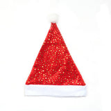 LUXURY PLUSH SANTA HAT WITH GOLD SNOWFLAKES_CWAJE05371