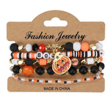 Halloween Pumpkin Ghost Beaded Bracelet_Cwaje05718
