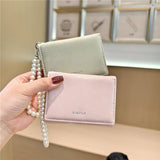 Velvet Pearl Letter Trifold Mini Wallet_Cwab06211