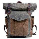 Unisex Waxed Canvas Travel Laptop Backpack_Cwab5531