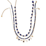 Unique Natural Stone Pearl Necklace Set With Lapis_Cwmm7546