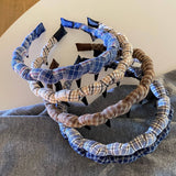 Plaid Wrapped Headband Anti Slip High Top_Cwaha08059