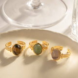 INLAID NATURALSTONE STAINLESS STEEL OPEN RINGS_CWAJE1229
