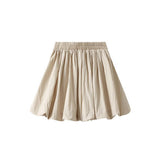 PUFFY PLEATED BUD SKIRT LANTERN SKIRT SHORT SKIRT_CWBMS0321