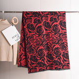 ROSE PRINT SHAWL SCARF SOFT WARM ELEGANT WRAP_CWASC0408