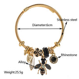 NEW STAINLESS STEEL BRACELET WITH BEE CHARM_CWMM8483