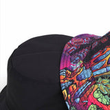 DOUBLE SIDED VINTAGE GRAFFITI PRINT BUCKET HAT_CWAH1546