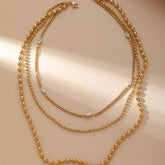 TEMPERAMENT ROUND CHAIN ZIRCON NECKLACE_CWMM3582