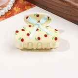 FLORAL BUTTERFLY HAIR CLAW CREAM PRINT CLIP_CWAHA2829