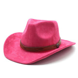 Unisex Rolled Brim Jazz Hat Simple Suede Ethnic Hat_Cwah2501