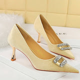 SHALLOW POINTED TOE DIAMOND BUCKLE HIGH HEELS_CWSHH0090