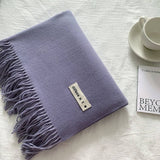 COLORBLOCK TASSEL SCARF THICK WRAP FOR STUDENTS_CWASC2281