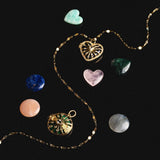 GEMSTONE HEART LOCKET NECKLACE SPARKLING LOVE_CWMM6956
