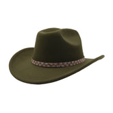 Unisex Ethnic Wool Fedora Cowboy Jazz Hat_Cwah04413