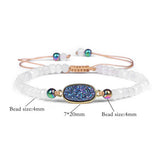 Cwaje3878_Natural Stone Beads Adjustable Braided Bracelet