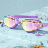 HD ANTI FOG SILICONE SWIM GOGGLES MIRRORED LENS_CWMM6634