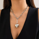 Minimalist Heart-Shaped Collarbone Chain Necklace_Cwaje1132